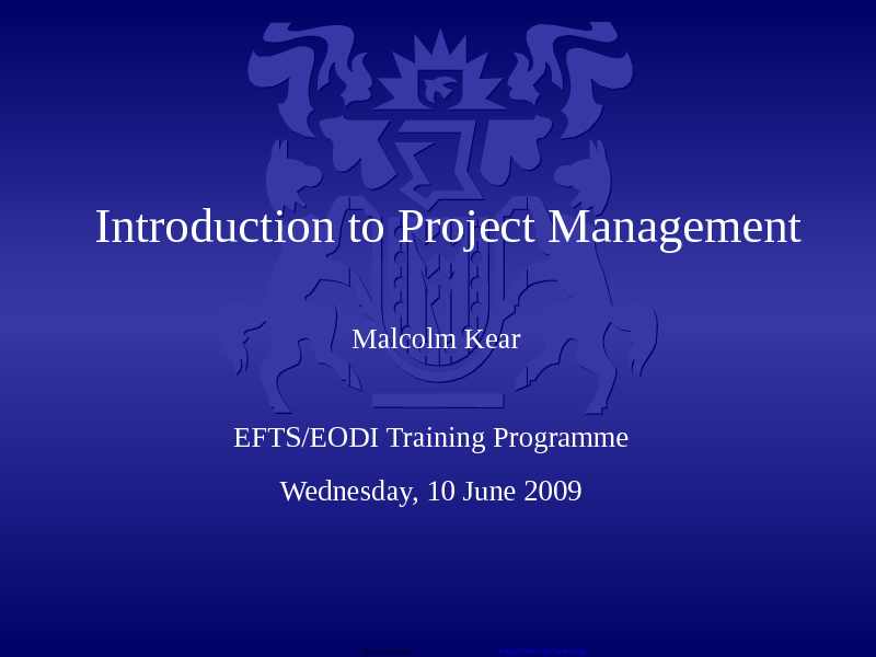 Introduction to Project Management