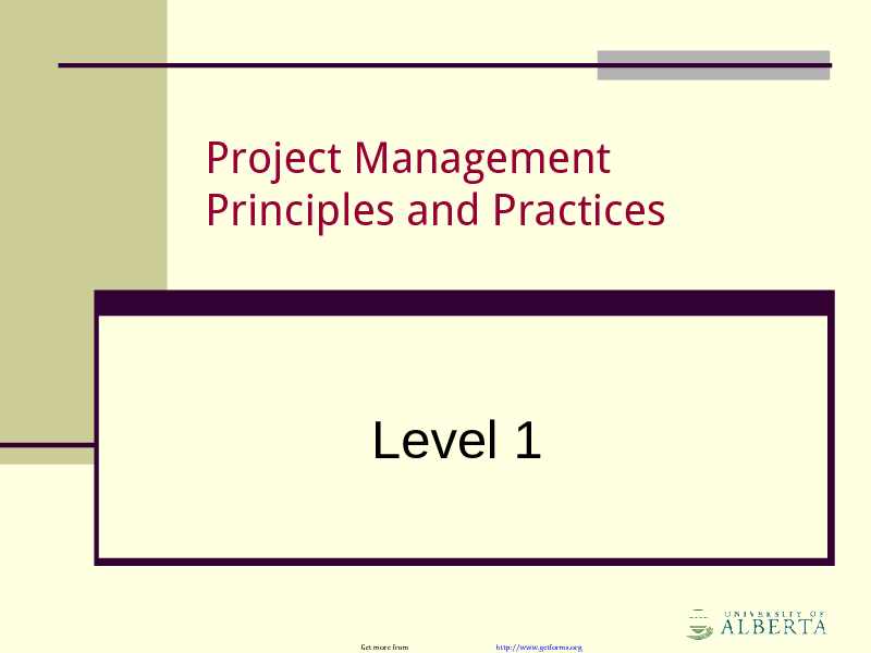 Project Management Principles and Practices