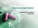 Classroom Expectations Presentation form
