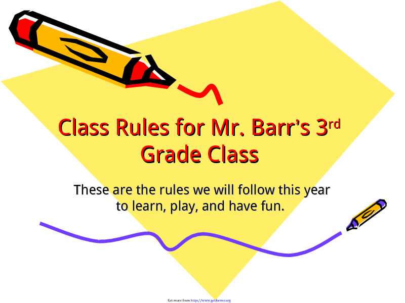 Elementary Classroom Rules Presentation