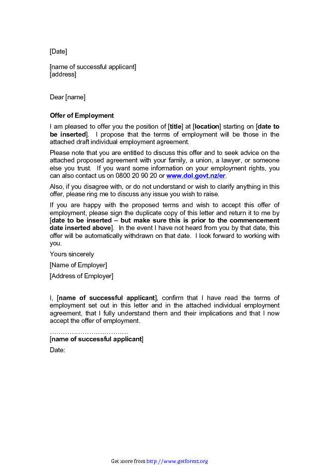 Letter of Appointment Sample