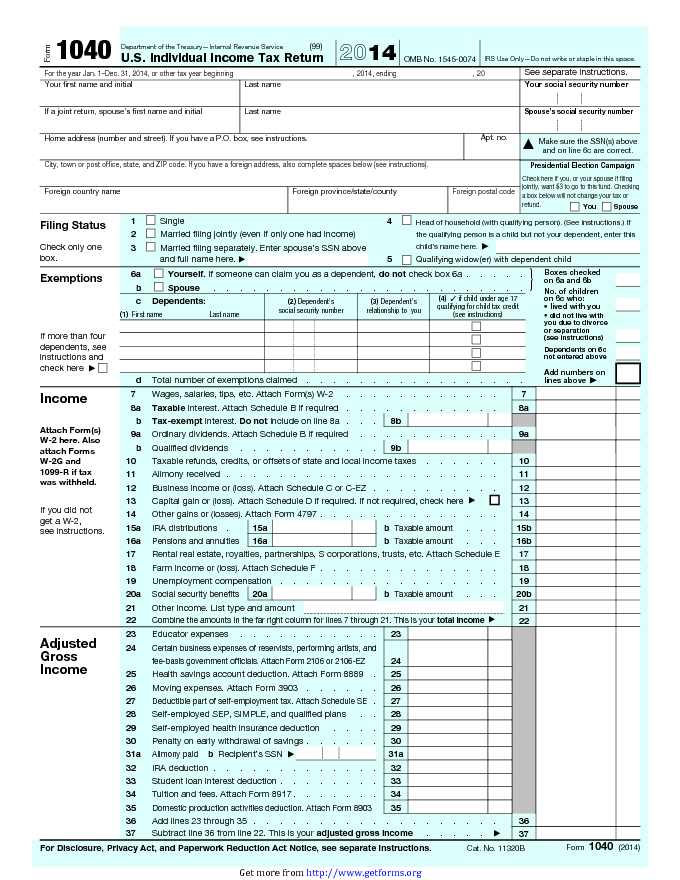 2014 Form 1040