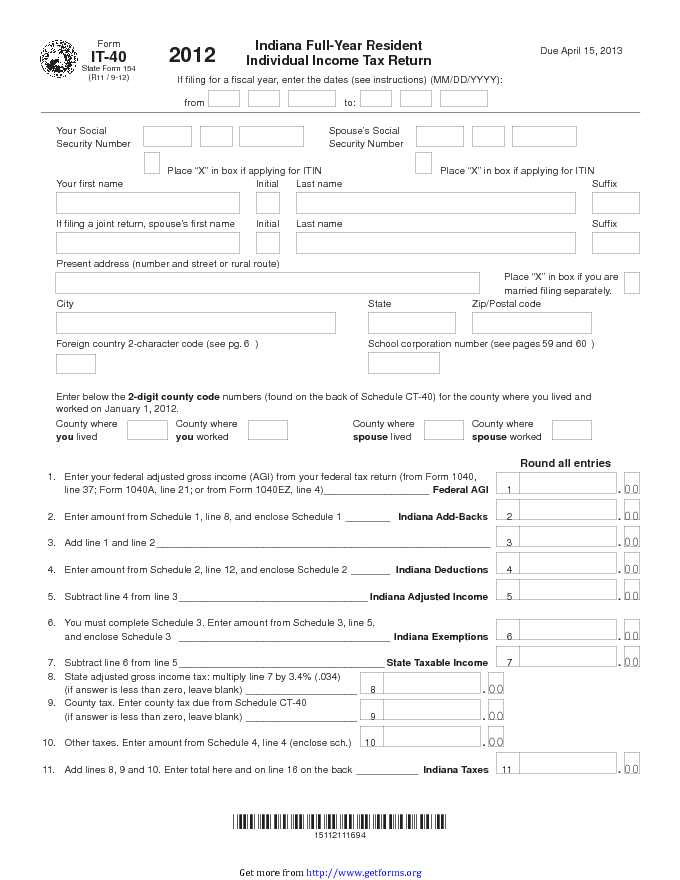 2012 Form IT-40