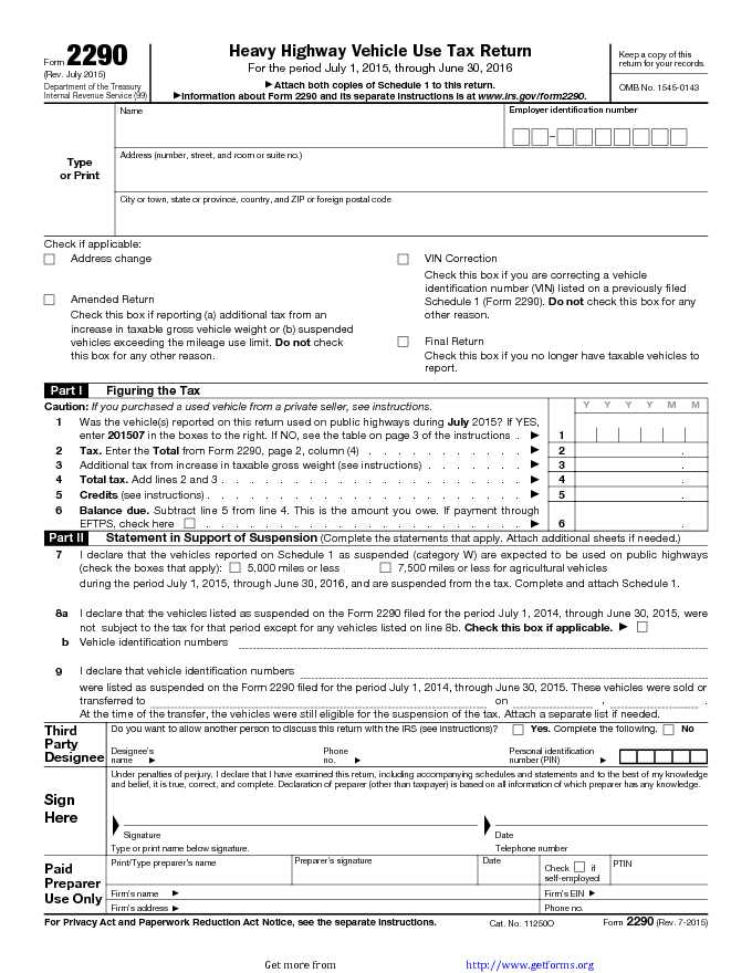 Heavy Highway Vehicle use tax Return Form