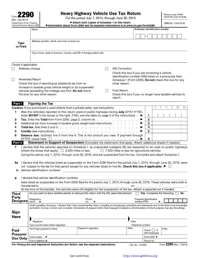 IRS Form 2290