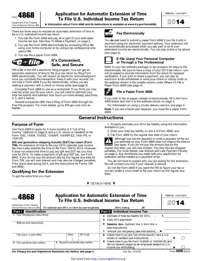 IRS Form 4868