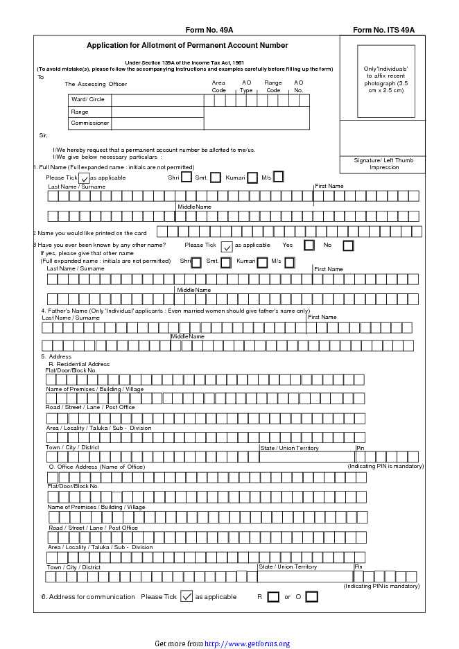 Form no. 49a