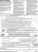 IRS 2014 Form W-4 form