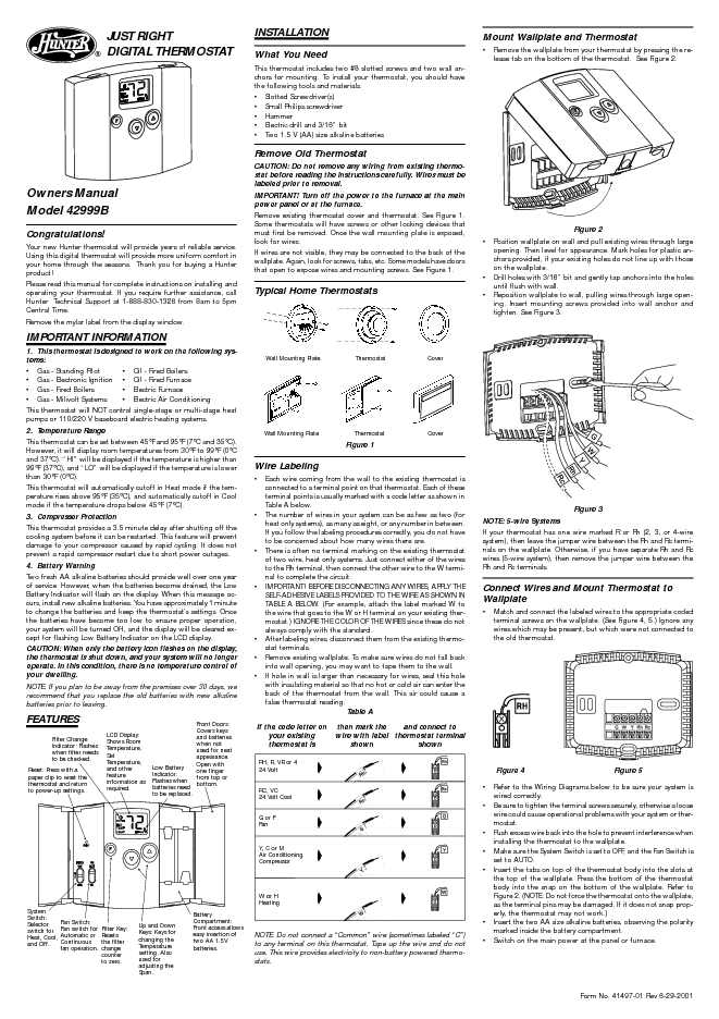 Hunter Owners Manual Sample