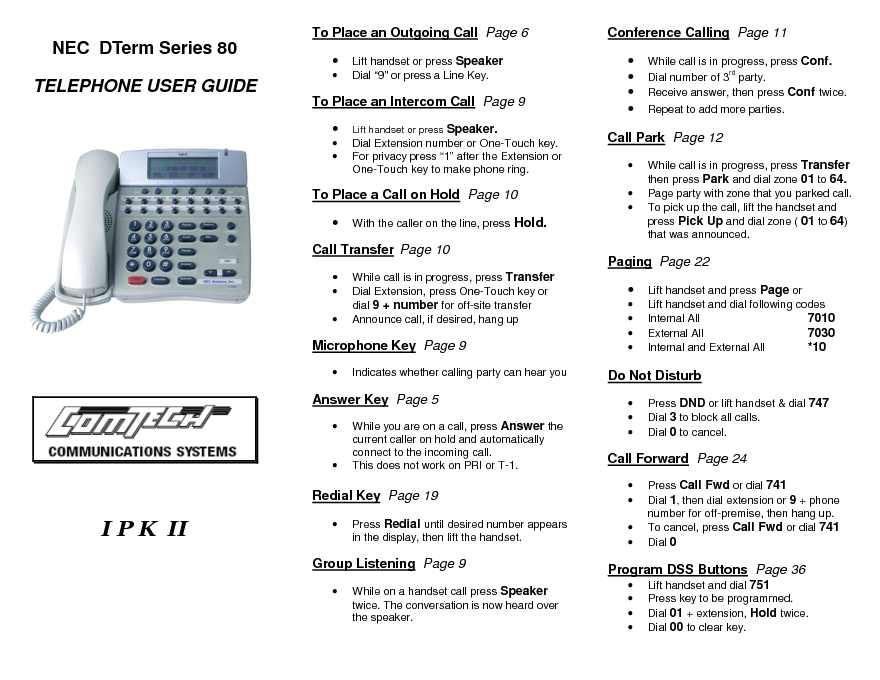 NEC Owners Manual Sample