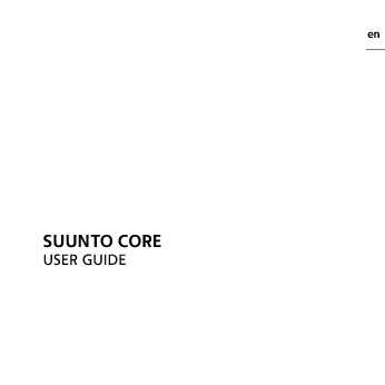 Suunto Owners Manual Sample