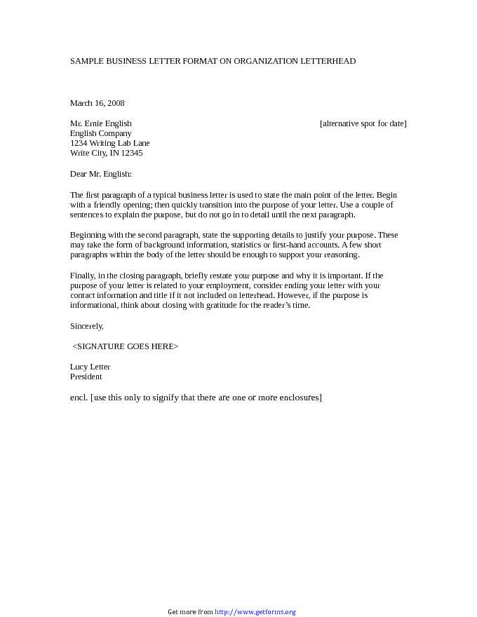 Professional Business Letter Template