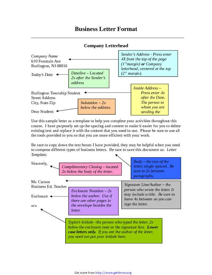 Sample Business Letter