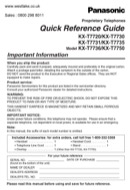 Panasonic Quick Reference Guide Sample form