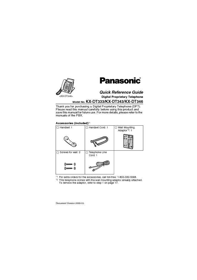 Panasonic Reference Guide Sample