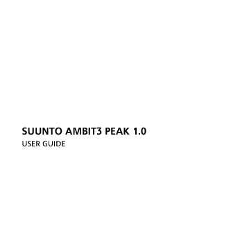 Suunto User Guide Sample