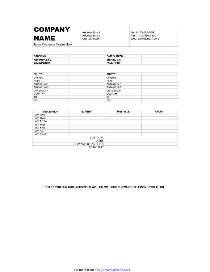 Billing Invoice Template 3