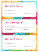 Gift Certificate Template 1 form