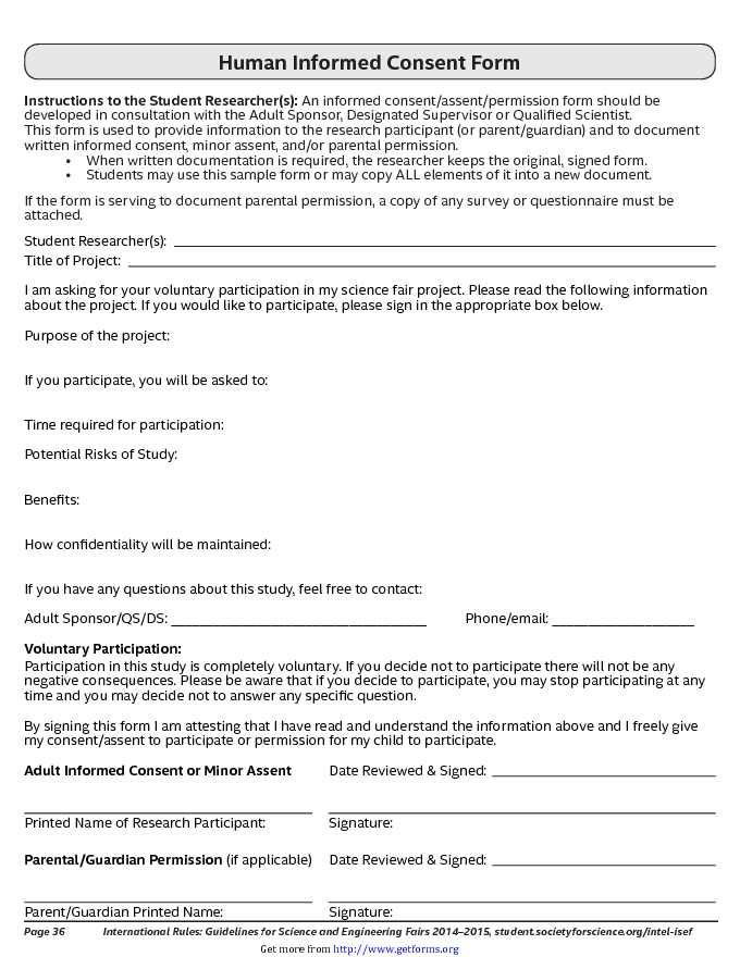 Human Informed Consent Form