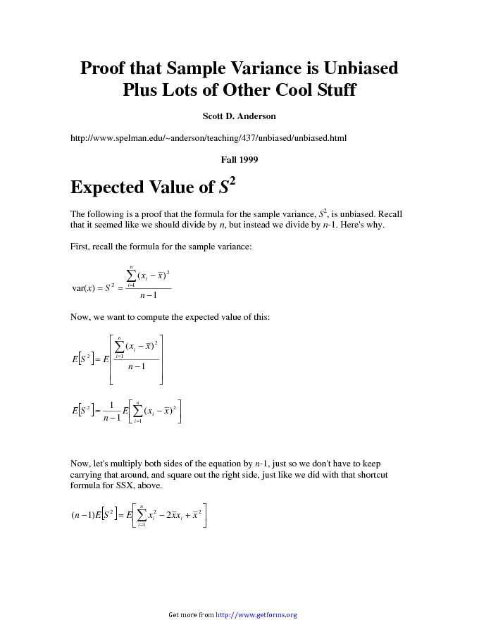 Sample Variance 2