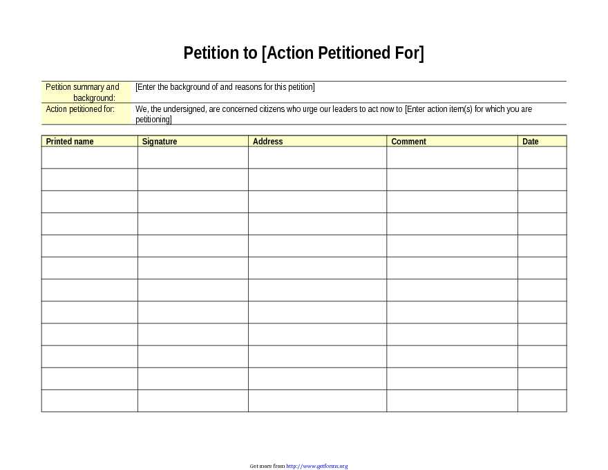 Petition Template 2