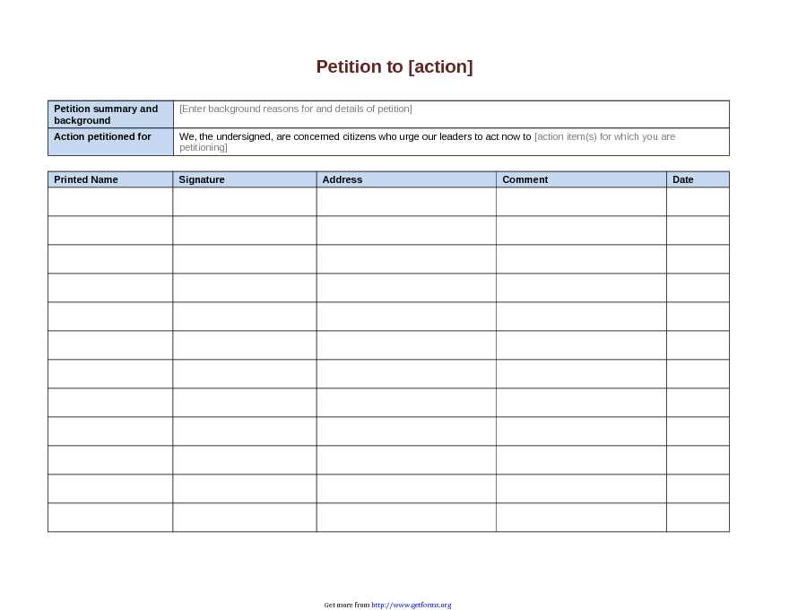 Petition Template 3