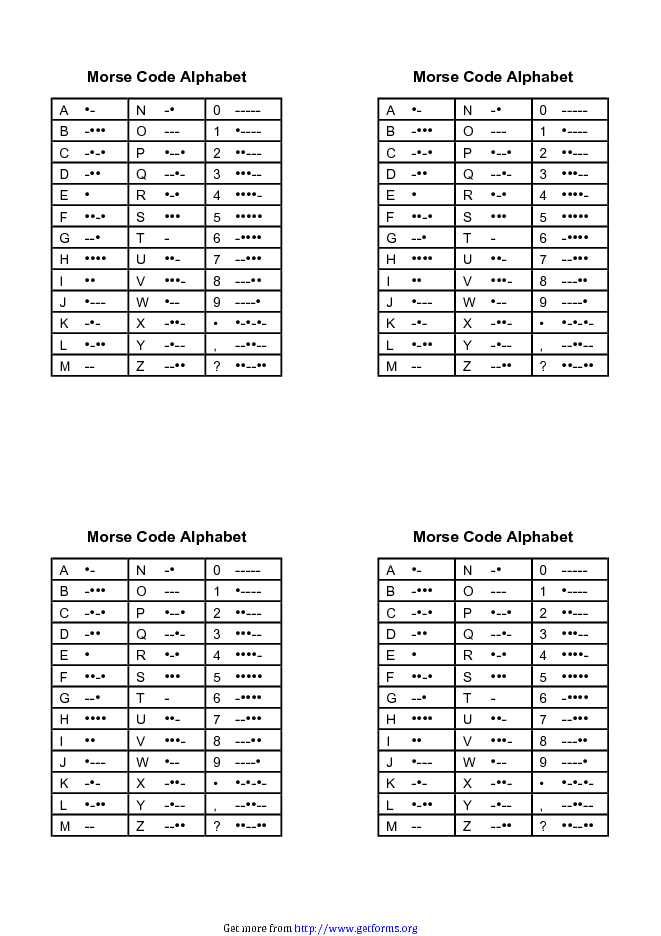 Morse Code Alphabet