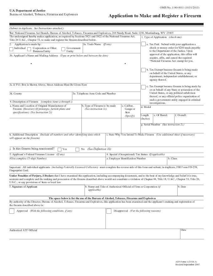 ATF Form 1