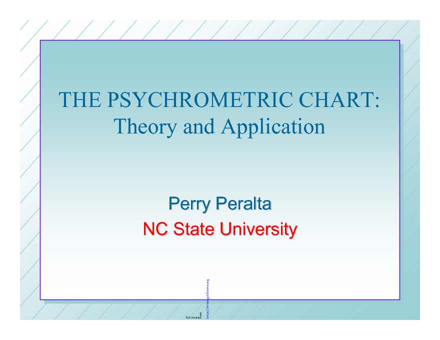 Psychrometric Chart: Theory And Application