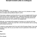 Sample Farewell Letter to Colleagues form
