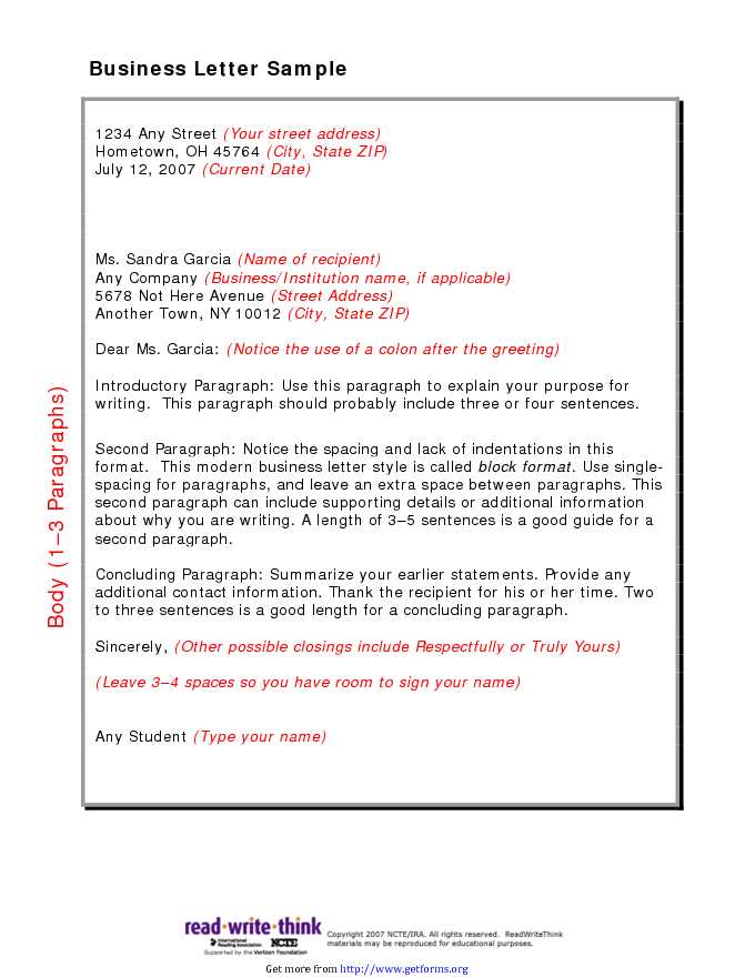 Friendly Letter Sample 2