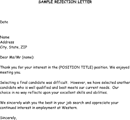 Sample Post Interview Rejection Letter form