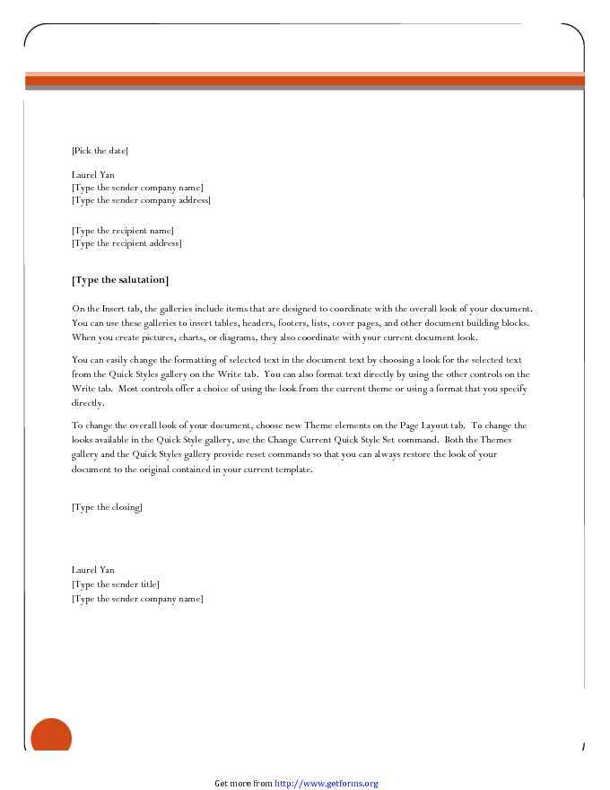 General Letter Template 1