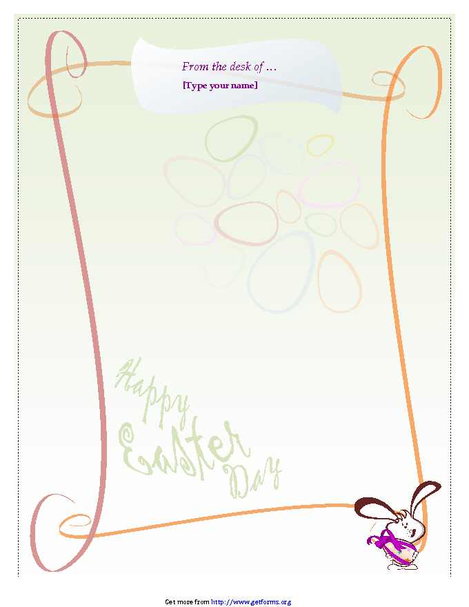 Easter Bunny Letter Template 1