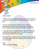 Easter Morning Letter from the Easter Bunny form