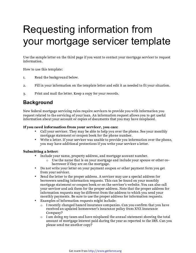 Mortgage Letter Templates