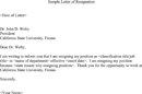 Sample Letter of Resignation 1 form