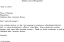 Sample Letter of Resignation 2 form