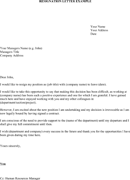 Sample Letter of Resignation 3 form