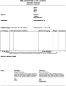 Straight Bill of Lading Short Form 1 form