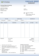 Purchase Order Worksheet form