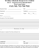 Work Order Request Form form