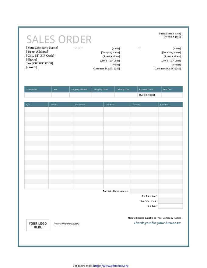 Sales Order Template 1