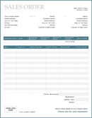 Sales Order Template 1 form