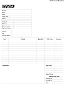 Blank Invoice Template 4 form