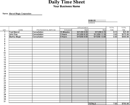 Daily Timesheet Template form
