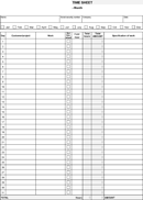 Monthly Timesheet Template form