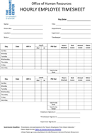 Hourly Employee Timesheet form