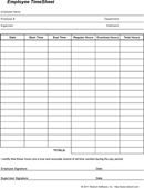 Employee Timesheet Template form
