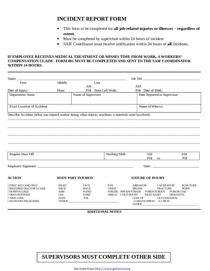 Incident Report Template 2